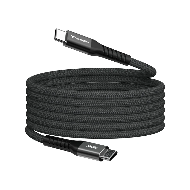 Verbatim Sync&Charge 60W 120Cm Usb-C/Usb-C Magnetic Schw. 31859
