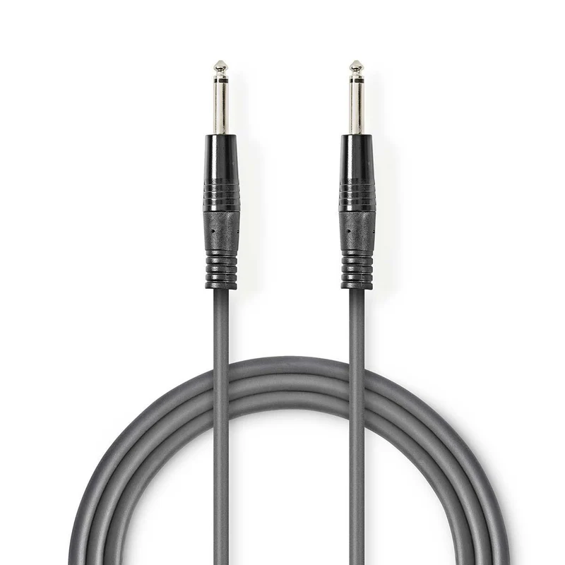 Mono-Audiokabel 6,35 mm Male - 6,35 mm Male - Vernikkeld