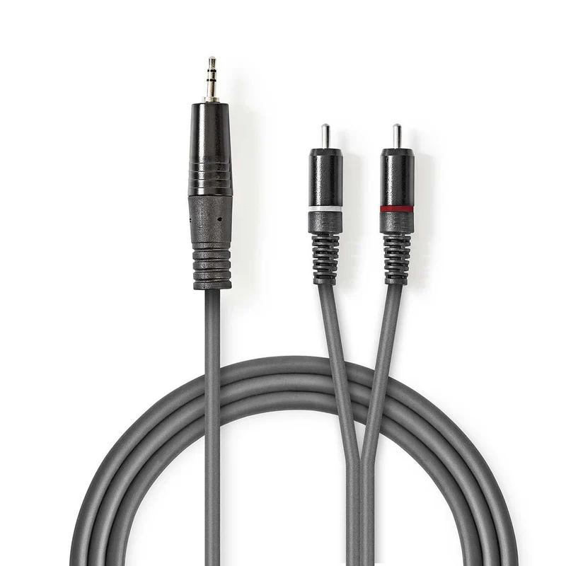Stereo-Audiokabel 3,5 mm Male - 2x RCA Male - Vernikkeld