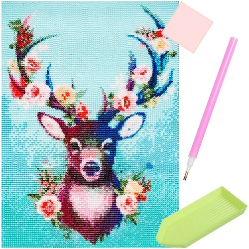 Malatec Diamond Painting Hert - 30 x 40 cm - 5D Mozaïekset
