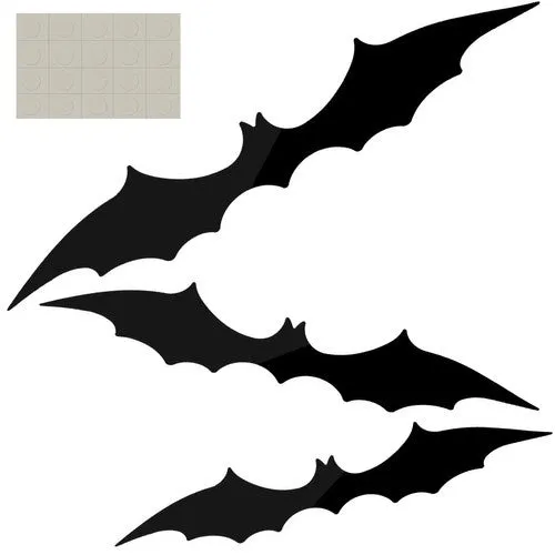 Malatec Vleermuis Decoratie - Set van 3 - 31 tot 47 cm - Halloween