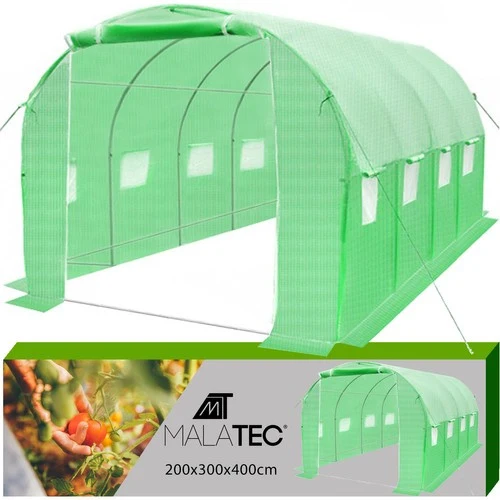 Malatec Folietunnel - 4 x 3 x 2 m - 12m2 - Groen