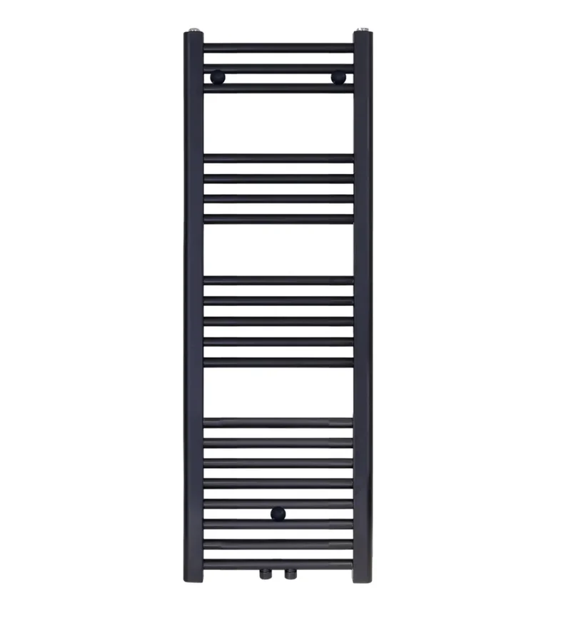 Badkamer Radiator Handdoekverwarming 1200 x 400 Blackline mat zwart