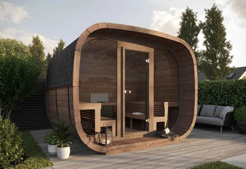Oslo – Cube Shaped Outdoor Sauna - 300cm-RD