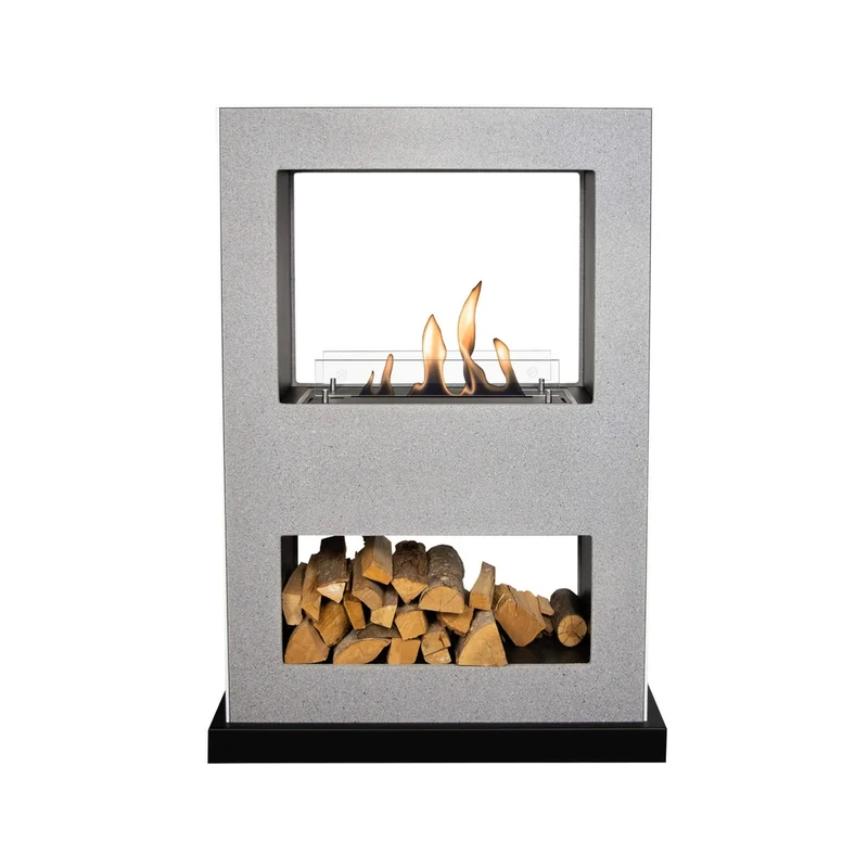 Xaralyn Lasize verrijdbare bio-ethanol tunnelhaard - roomdivider Betonlook