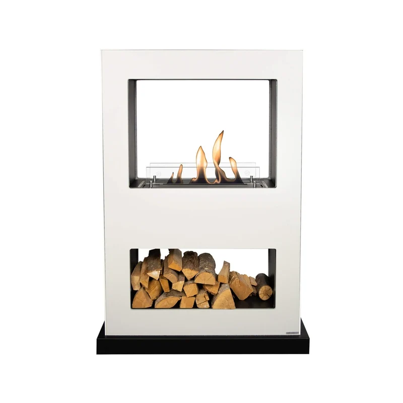 Xaralyn Lasize verrijdbare bio-ethanol tunnelhaard - roomdivider Wit RAL9010