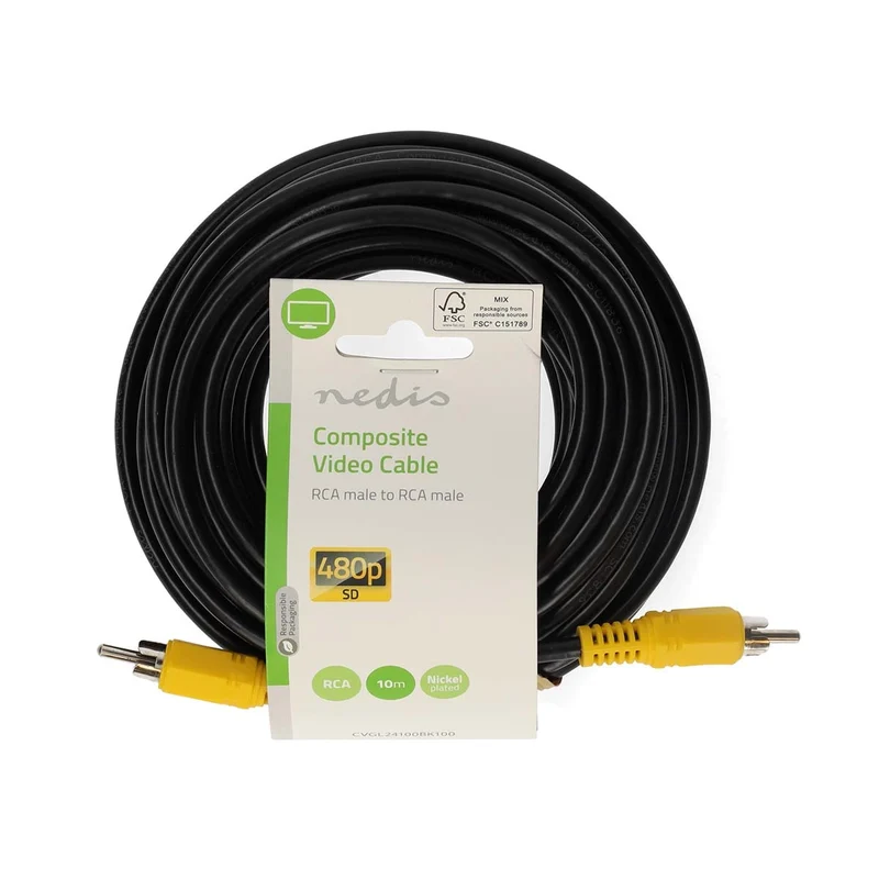 Composiet Videokabel RCA Male - RCA Male - Vernikkeld