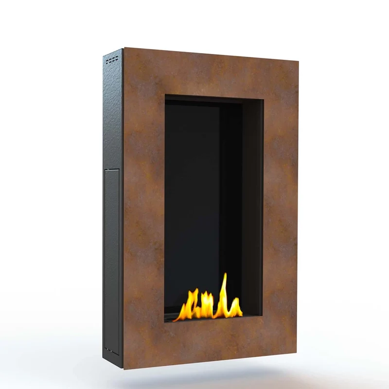 GlammFire Tango Corten Roest Wandgemonteerde Bio-ethanolhaard voor Binnengebruik