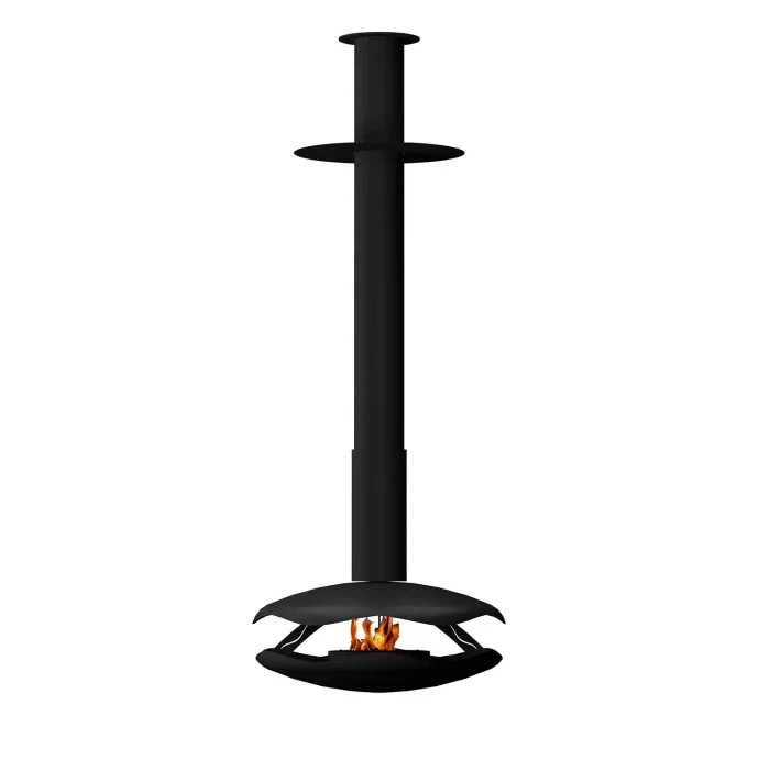 Plafond Bio-ethanol Haard Perola Zwart – GlammFire | Rond Design met 360° Vlamzicht