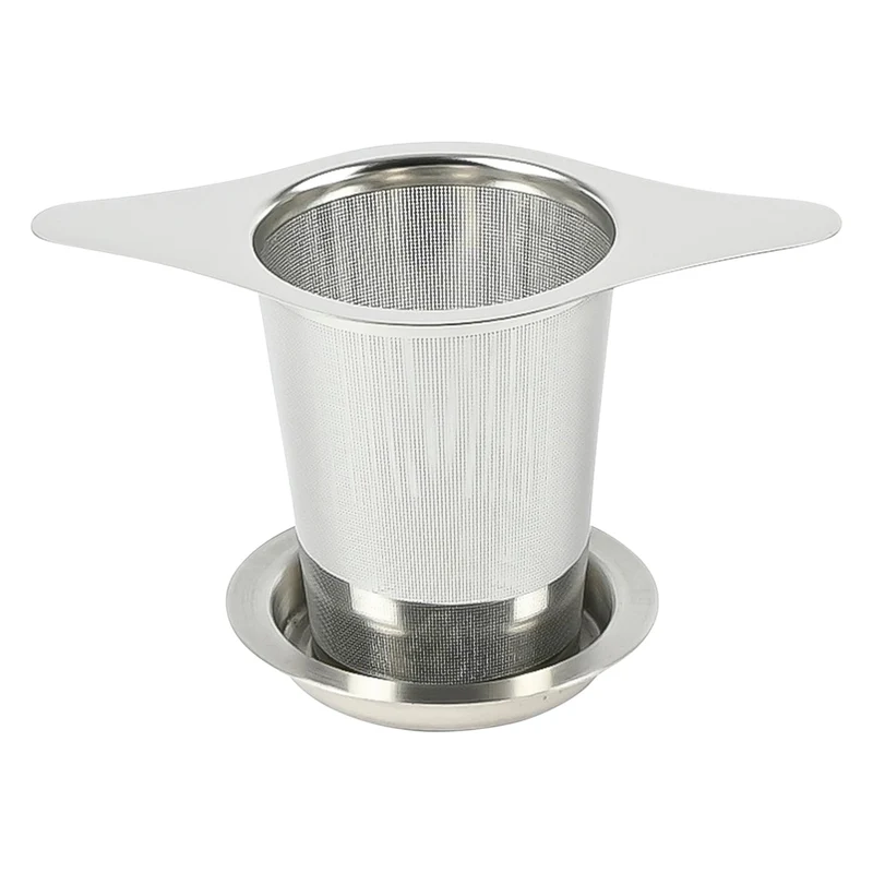 Benson RVS Theezeef met Uitlekschaaltje - Fijnmazig - Universeel - 13 cm
