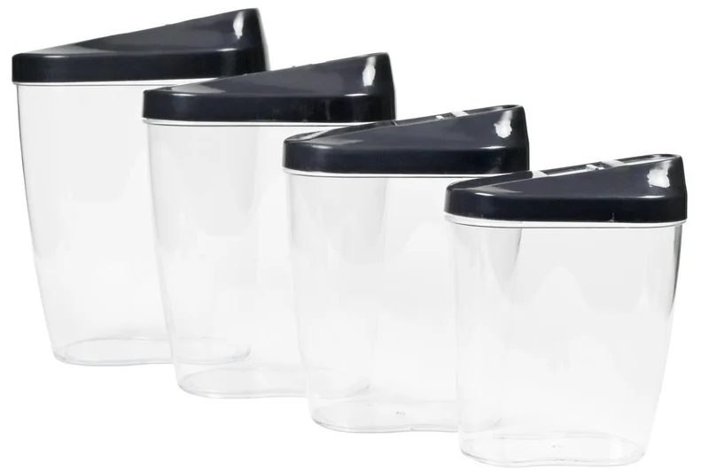 Benson Voorraadpotten Set - 4-delig - 0,5L t/m 1,25L - BPA-vrij - Transparant