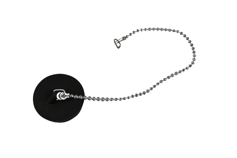 Benson Gootsteendop - Ø 39 mm - Inclusief Verchroomde Ketting 25 cm - Zwart