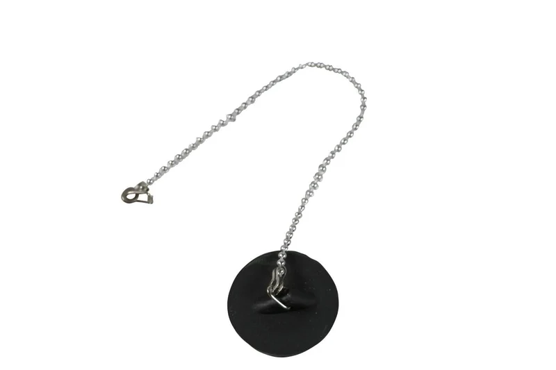 Benson Gootsteendop - Ø 52 mm - Inclusief Verchroomde Ketting 25 cm - Zwart