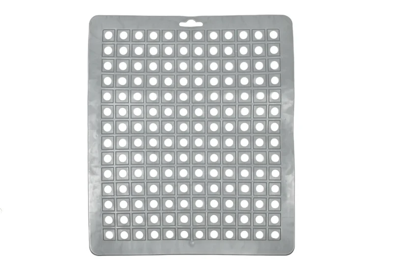 Benson Vierkante Gootsteenmat - 25 x 29 cm - PVC - Beschermend - Grijs
