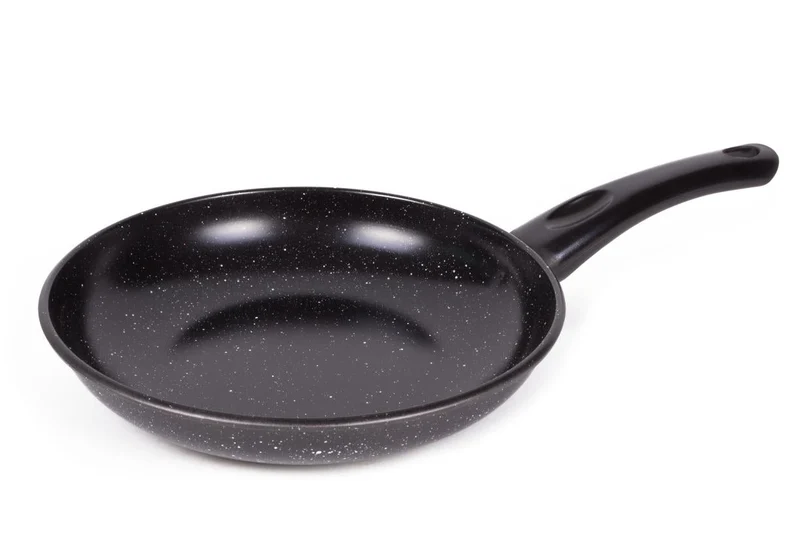 Benson Koekenpan Deluxe - 24 cm - Marmeren Anti-aanbaklaag - Carbon Staal - Zwart