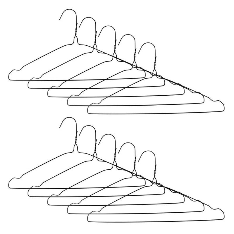 Benson Metalen Kledinghangers - Set van 10 - Zwart - 40 cm