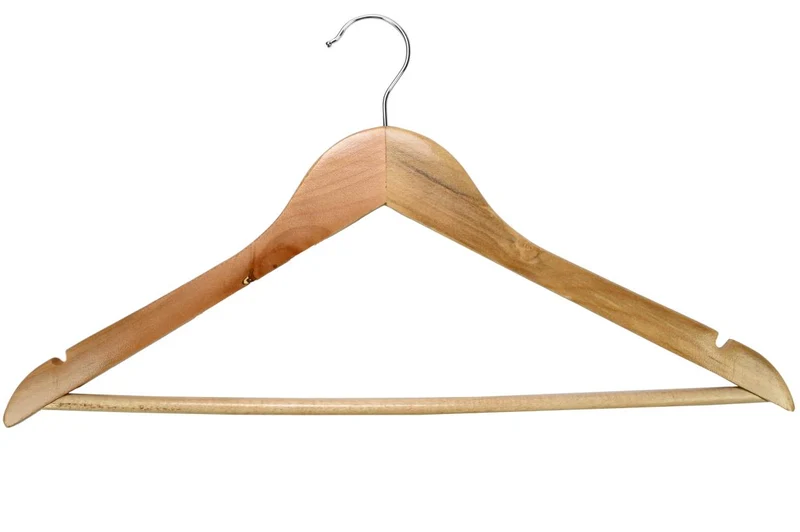Benson Houten Kledinghangers - Set van 5 - Met Broekstang & 360° Haak