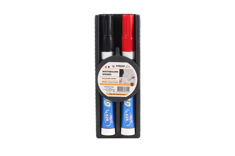 Benson Magnetische Whiteboard Wisser - Inclusief 2 Markers - Zwart