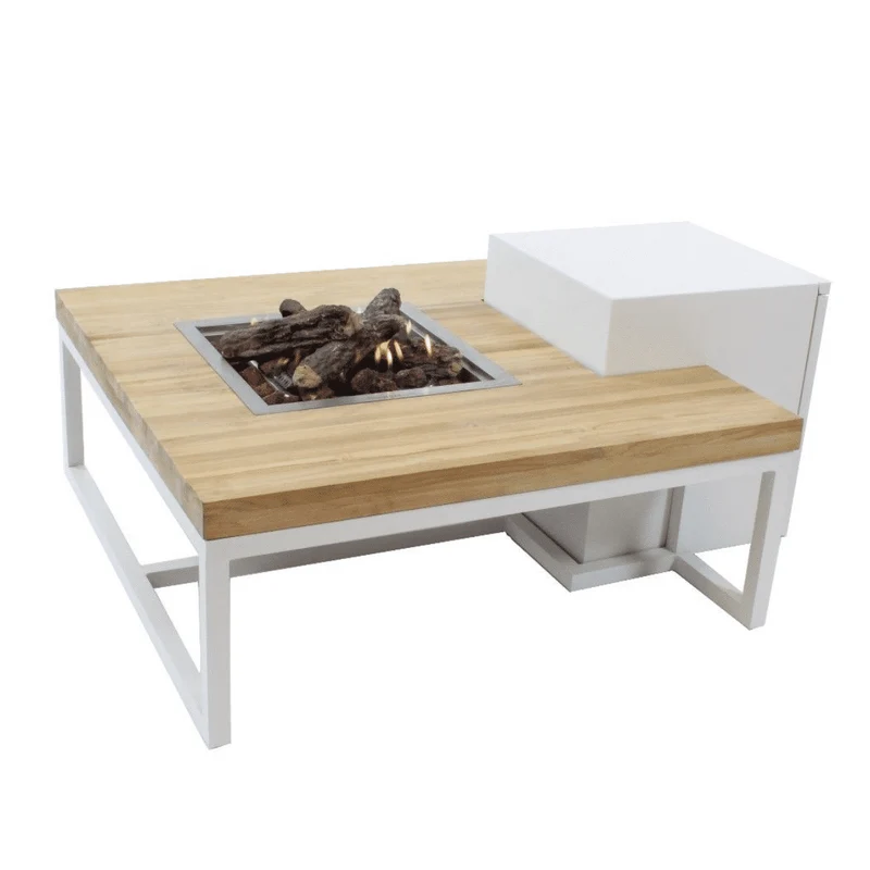 Enjoyfires - Vuurtafel Ambiance wit-teak
