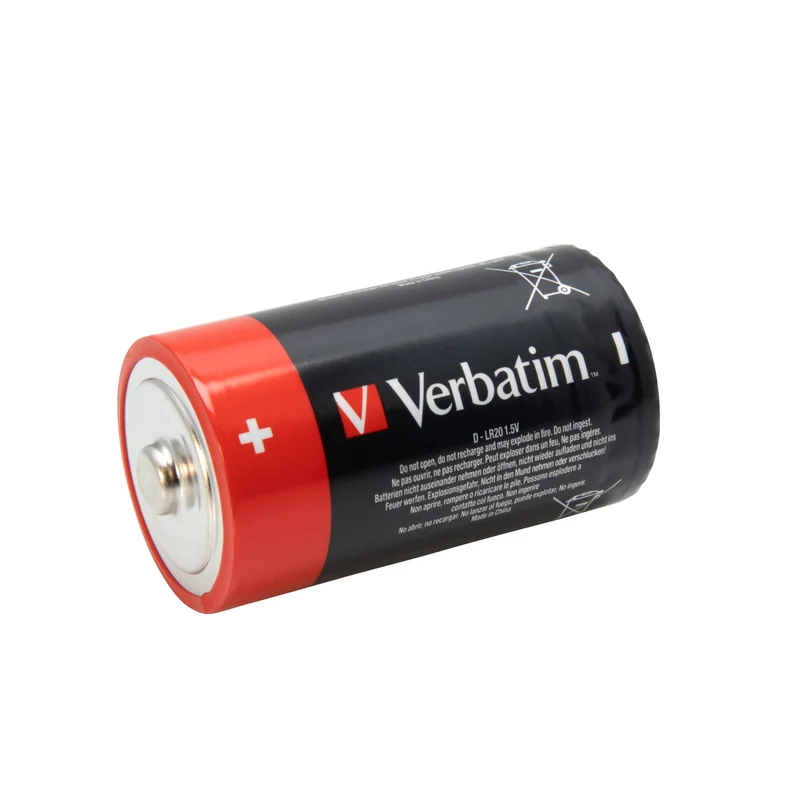 1X2 Verbatim Alkaline Battery Mono D Lr 20 49923