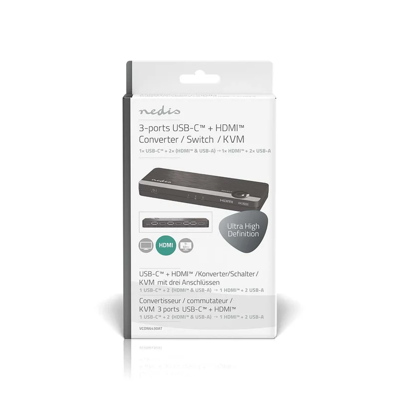 HDMI™-Converter USB-C™ Female / 2x HDMI™ Input / 4x USB A Female - 1x HDMI™ Output - 1-weg