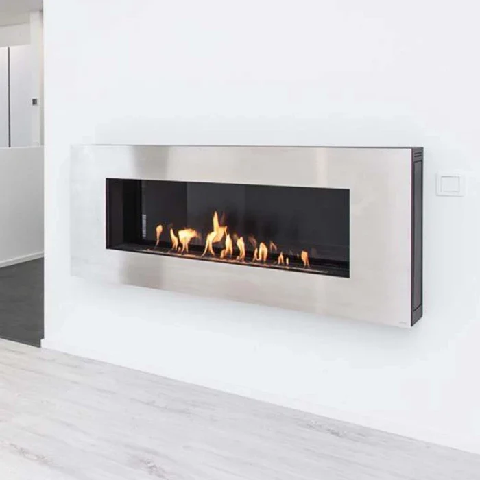 GlammFire Apollo Wand Bio-ethanolhaard 145 cm – Geborsteld Staal