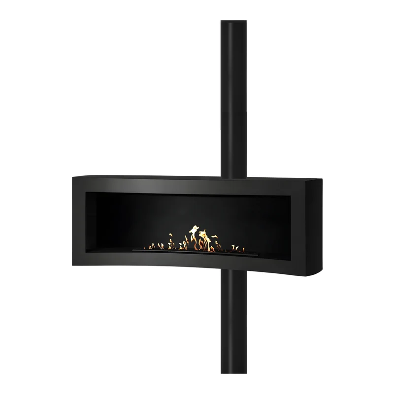 Curve Tube Zwart Bio-ethanol Plafondhaard 120 cm – Wild Flame