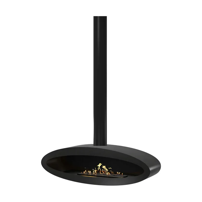 Ova Tube Gesloten Zwart Bio-ethanol Plafondhaard 120 cm – Wild Flame