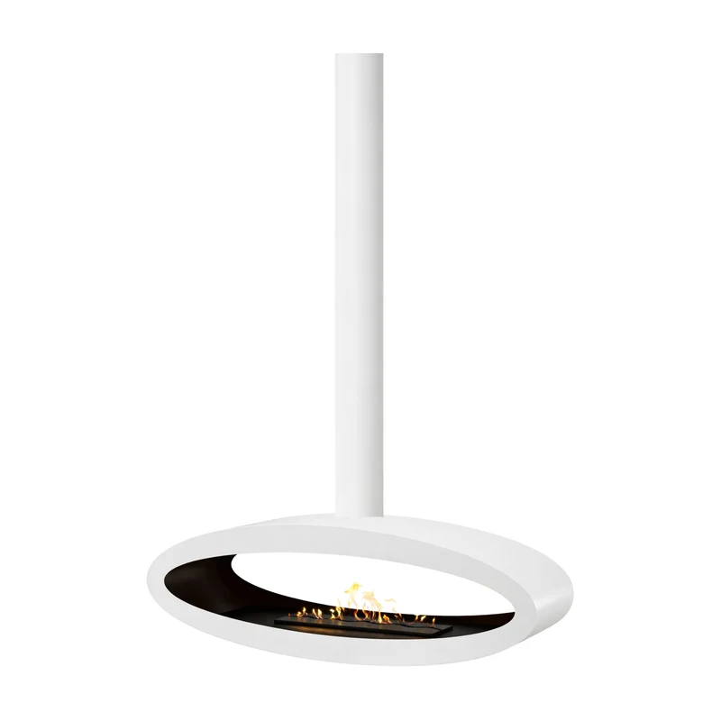 Ova Tube Wit Doorkijk Bio-ethanol Plafondhaard 120 cm – Wild Flame