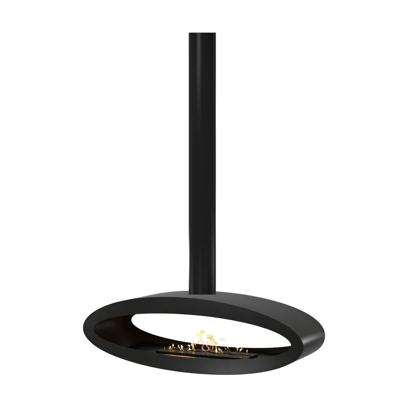 Ova Tube Zwart Doorkijk Bio-ethanol Plafondhaard 120 cm – Wild Flame