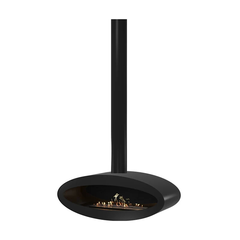 Ova Tube Gesloten Zwart Bio-ethanol Plafondhaard 100 cm – Wild Flame