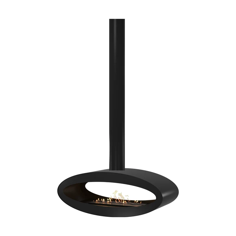 Ova Tube Zwart Doorkijk Bio-ethanol Plafondhaard 100 cm – Wild Flame