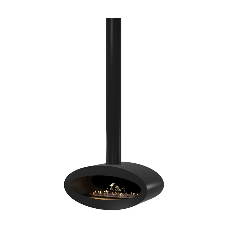 Ova Tube Gesloten Zwart Bio-ethanol Plafondhaard 80 cm – Wild Flame