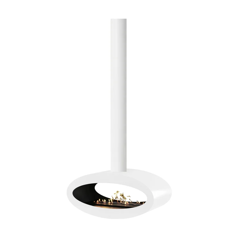 Ova Tube Wit Doorkijk Bio-ethanol Plafondhaard 80 cm – Wild Flame