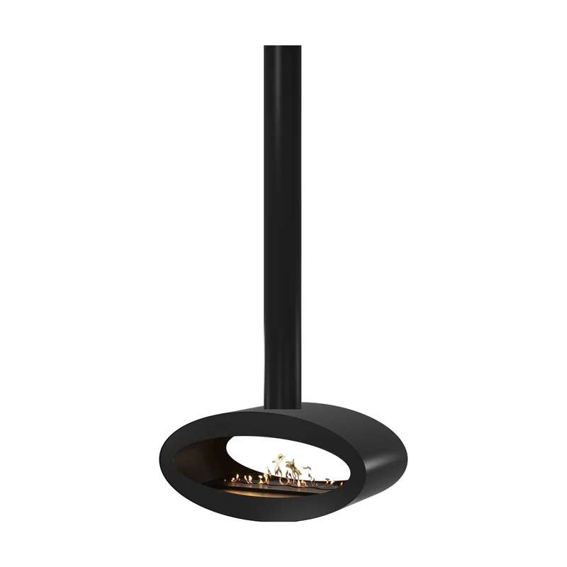 Ova Tube Zwart Doorkijk Bio-ethanol Plafondhaard 80 cm – Wild Flame