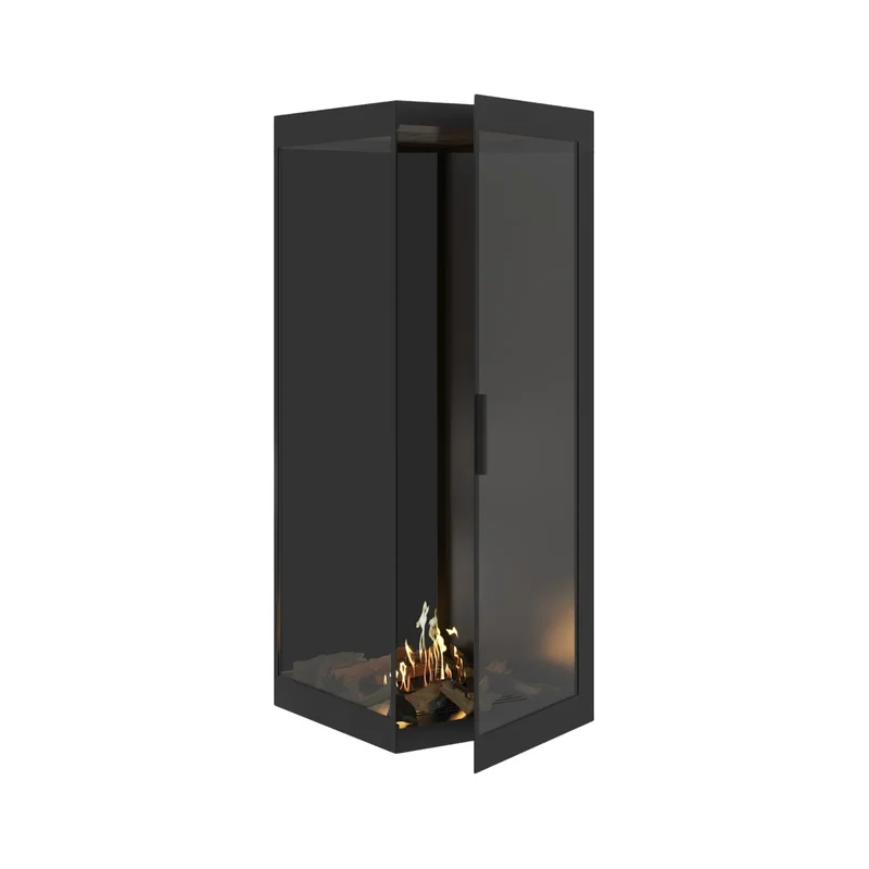 Base Bio-ethanol Verticale Inbouw Hoekhaard Links – Volledig Glas – 60 x 140 cm | Wild Flame
