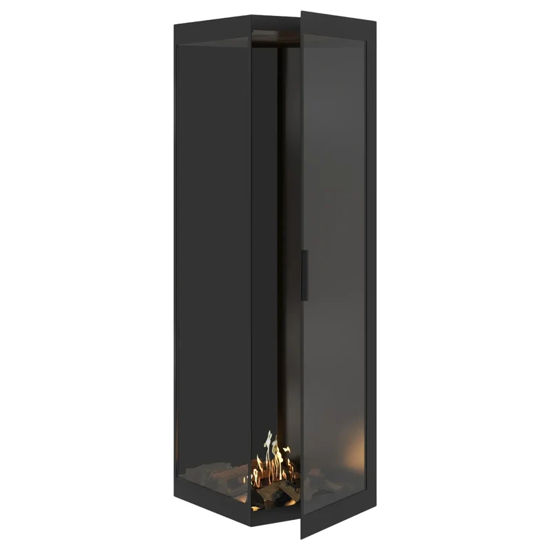 Base Verticale Bio-ethanol Inbouwhoekhaard Links – Volledig Glas – 60 x 200 cm | Wild Flame