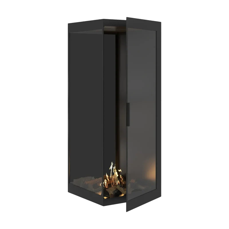 Base Bio-ethanol Verticale Inbouw Hoekhaard Links – Volledig Glas – 70 x 160 cm | Wild Flame