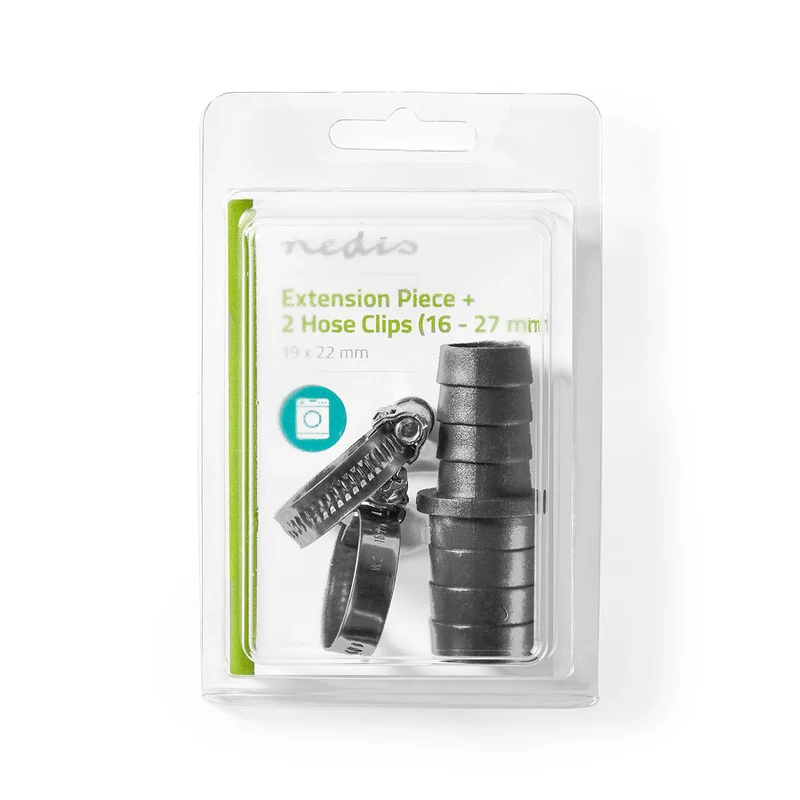 Verlengstuk met 2 Slangklemmen 19 mm - 22 mm - Grijs / Metaal