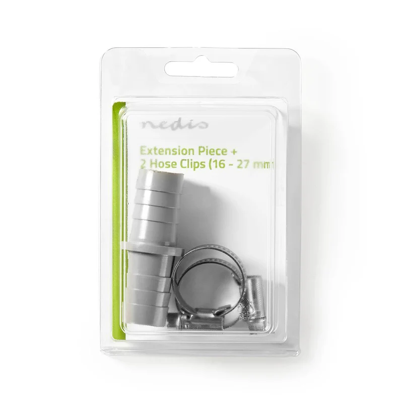 Verlengstuk met 2 Slangklemmen 19 mm - 19 mm - Grijs / Metaal