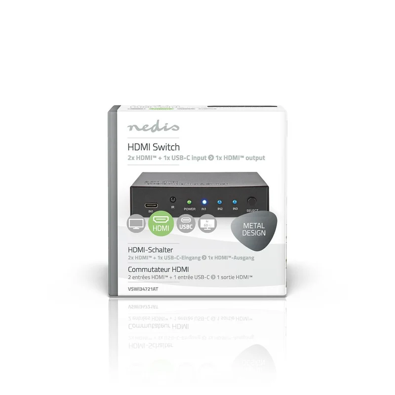 HDMI™-Switch 3 poort(en) - 1x USB-C™ / 2x HDMI™ Input - 1x HDMI™ Output