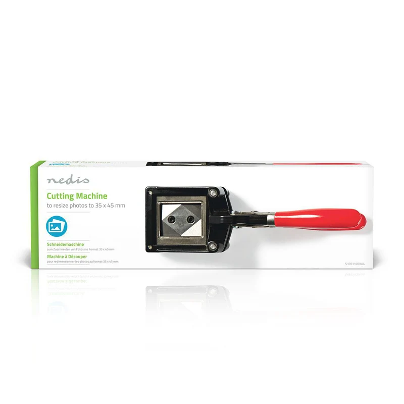 Pasfotosnijder 35 x 45 mm - Metaal - Rood / Zwart