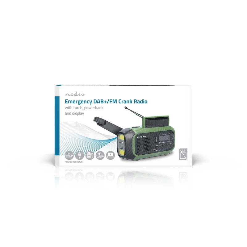 Noodradio Draagbaar Model - DAB+ / FM - Batterij Gevoed / Handslinger / Solar Powered / USB Gevoed