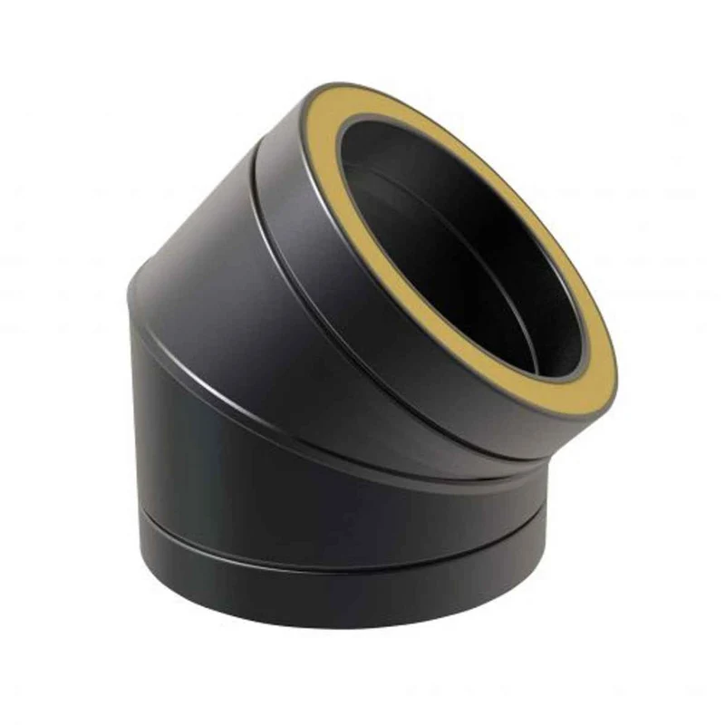 Bocht 45° Ø 150-200 mm Dubbelwandig geïsoleerd RAL9004