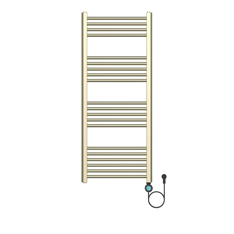 Badkamer Elektrische Radiator Handdoekverwarming Smart Wifi Rechts aansluiting 1200X500-700W Geborsteld Goud