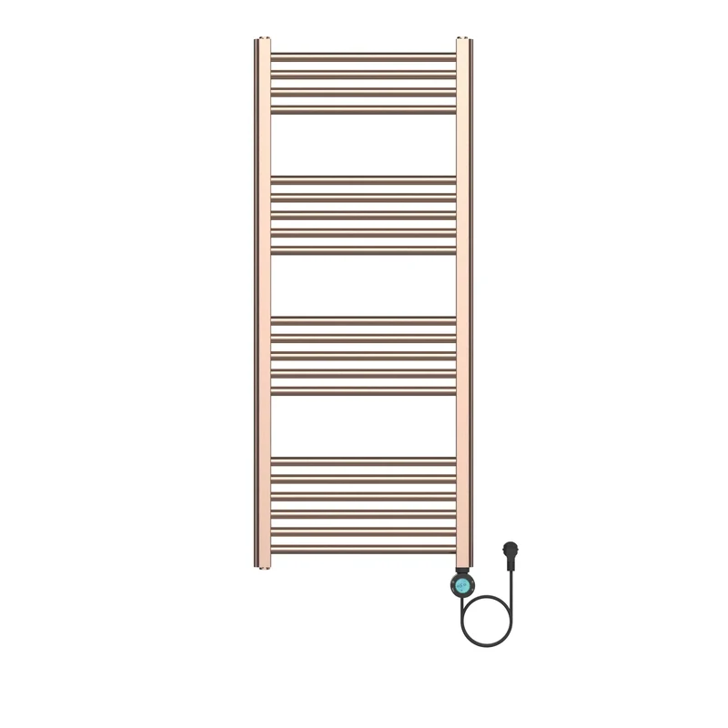 Badkamer Elektrische Radiator Handdoekverwarming Programeerbaar Rechts aansluiting 1200X500-700W Geborsteld Koper