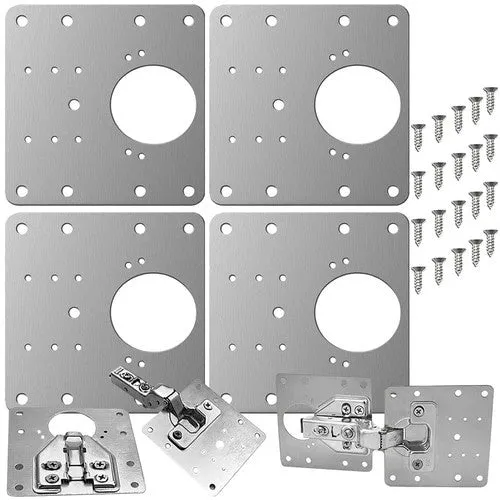 Malatec Scharnier Reparatieplaat - 4-delig - 9 x 9 cm - RVS