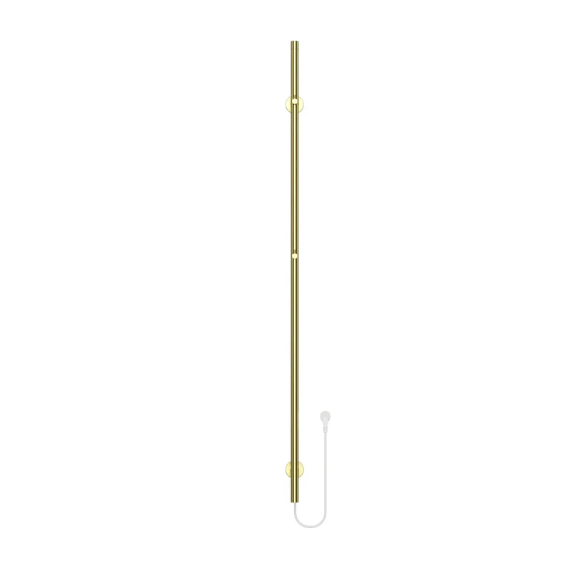SaniSupreme SlimLine Elektrische Staaf Handdoekradiator Rod Geborsteld Goud Enkel 60 Watt
