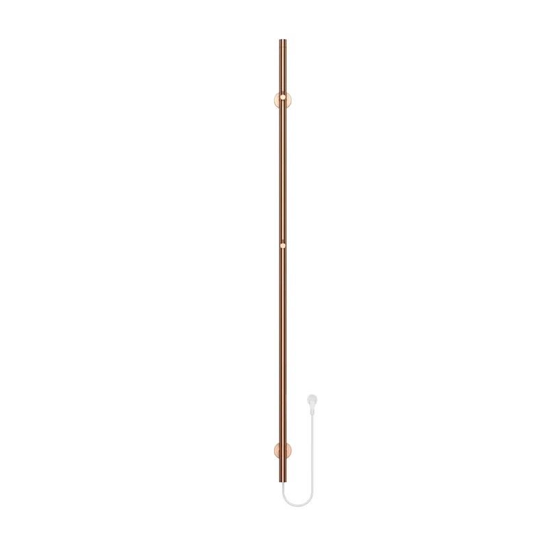 SaniSupreme SlimLine Handdoekverwarming Elektrische Radiator Enkel 60W - 150x6,3x12,7 met timer geborsteld koper