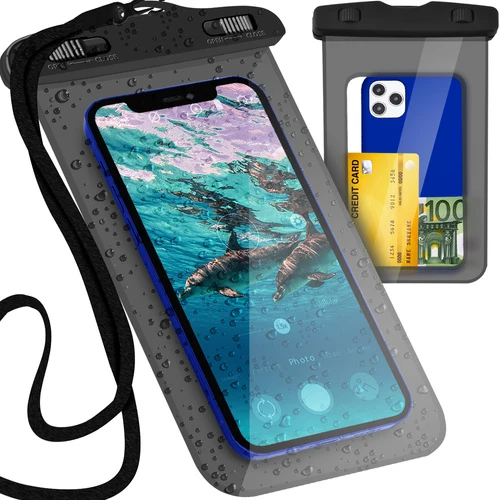 Malatec Waterdichte Telefoonhoes - Tot 7 inch - Inclusief Lanyard - Zwart